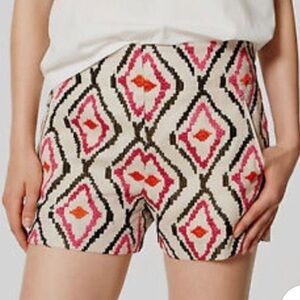 Ann Taylor Loft riviera linen embroidered shorts 8